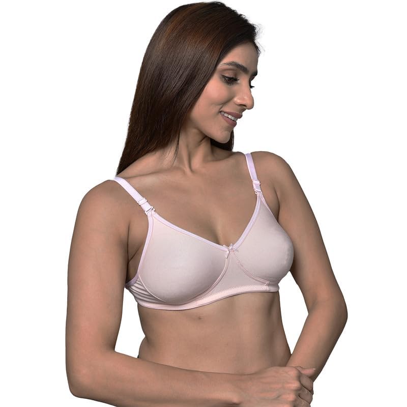 Image of Inner Sense Bra for Woman Made with Organic Cotton and Bamboo I Demi Cups Backless Bra for Woman with Removable Straps and Transparent Back I Non Padded Wire-Free Innerwear