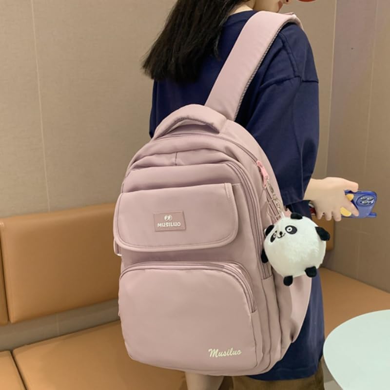 ALTALIVA Kawaii Mini Backpack Aesthetic Nylon Backpack FashionDaily Backpack for Women Laptop Daypack for Traveling (Pink)