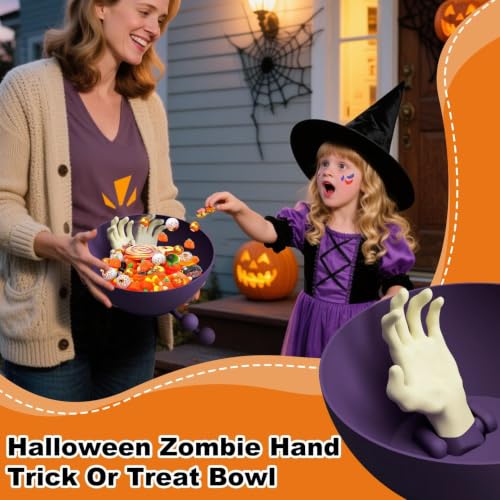 Cuenco de Halloween para caramelos profundo para evitar caídas de dulces en mesas 7