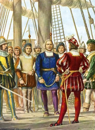 Peinture poster abstraite Christophe Colomb tableau mural en toile 60x90