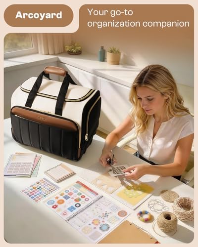 Arcoyard Rolling Craft Bag Beige