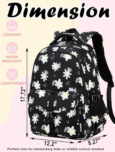 Joyfulife Daisy Print School Backpack for Teen Girls Bookbags Elementary Primary Middle High School Bags Women Laptop Travel Daypacks3