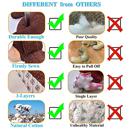 Ankinghor Squeaky Dog Toys, 3-Layered Durable Stuffed Dog Toys For Aggressive Chewers Small Medium Large Breed, Cute Plush Puppy Teething Chew Toys (Bear) #TOP5