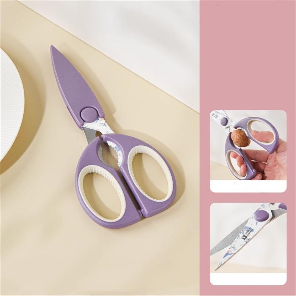 Forbici da Cucina Multiuso Forbici da Cucina Cesoie for Barbecue multifunzionali in Acciaio Inossidabile Perfetto Come Regalo(Purple)