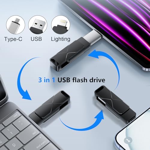 512GB USB Flash Drive High-Speed Thumb Drive with Keychain - Portable Jump Drive for Data Storage, Backup, and File Transfer for PC Laptop Desktop - 1
