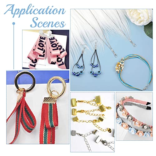 image for PH PandaHall 1800 Pcs Jewelry Finding Kits, 5 Colors Cord Ends Lobster