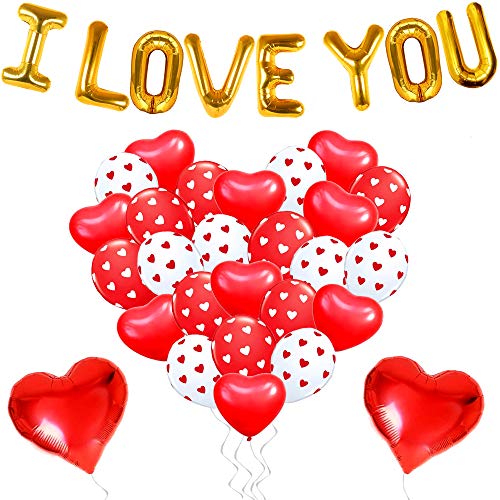 Valentine decorations i love you - balloons kit, pack of 35 - hea…