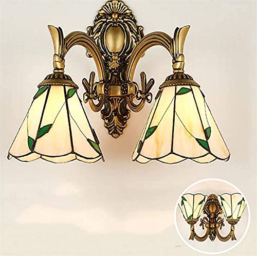 GAUUA Lampada da Parete in Stile Tiffany Lampada da Terra in Vetro Colorato Antico Scala del Balcone, E27