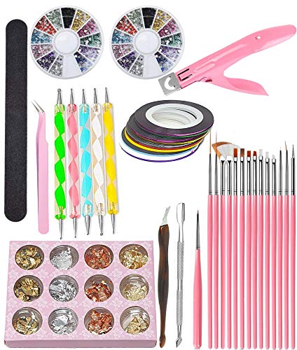 Pinceaux à ongles lot de 49 pièces pour nail art et manucure créative à la maison
