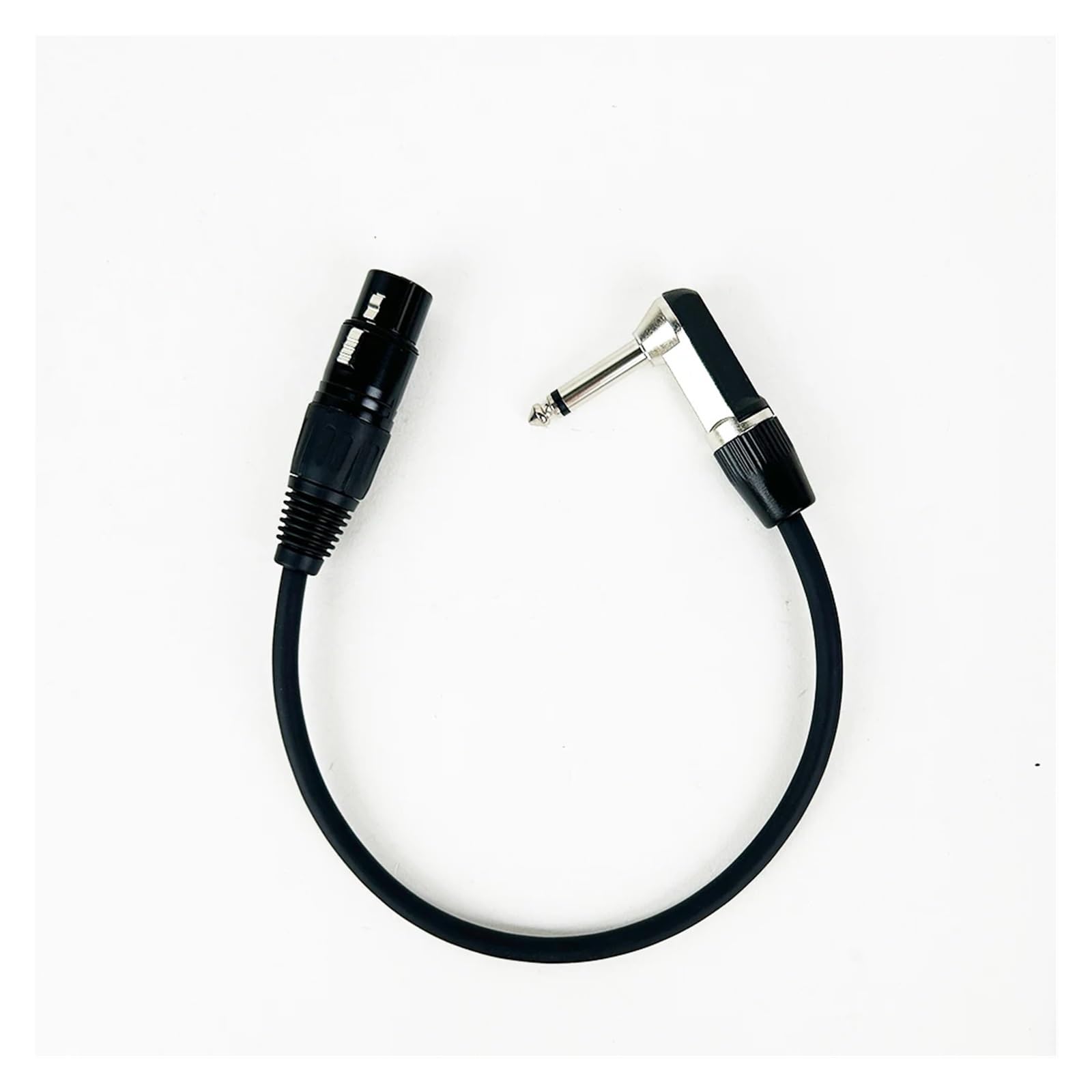Cavo microfonico sbilanciato jack mono maschio da 3 pin XLR femmina a 1/4 (6,35 mm) TS for microfono dinamico 30 cm-15 m(Svart,2m)