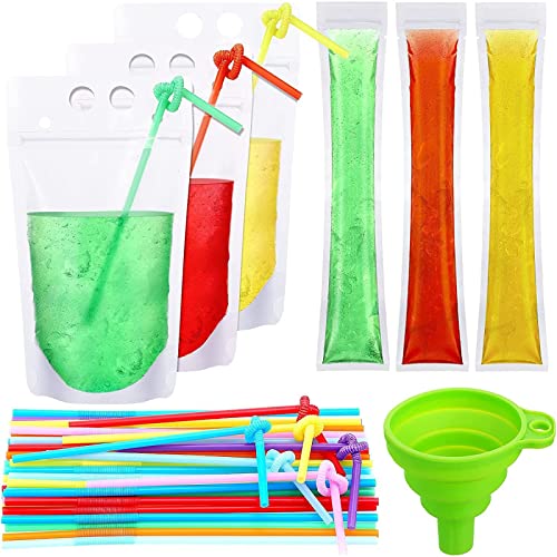 110 piezas bolsas para bebidas con sorbetes miniatura 1