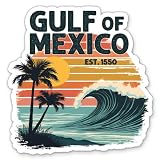 Gulf of Mexico Sticker - Resist Est. 1550 Vinyl Decal - 3 in