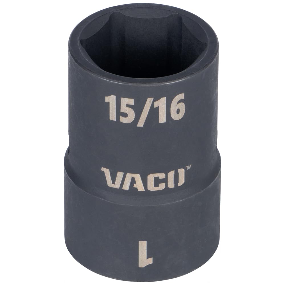 VACO VAC4100 10-częściowy zestaw nasadek udarowych 2 w 1, z etui, adapterem, przedłużeniem, grzechotką, 6 gniazd, 12 rozmiarów SAE do napędów 1/4 i 3/8 cala