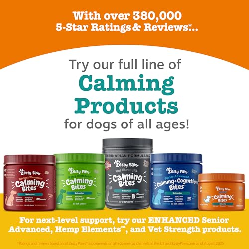 Image of Zesty Paws Calming Chews for Dogs - for Everyday Stress, Relaxation, Composure, and Separation Turkey 90 Count (Pack of 2)