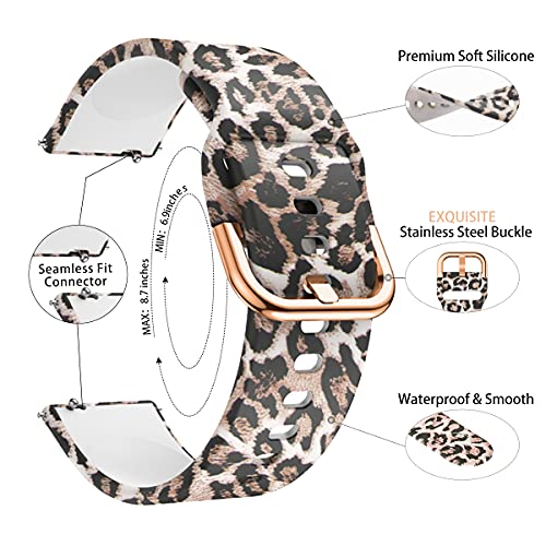 TOOLAIK 22mm Floral Print Silicone Watch Band for Samsung Galaxy Watch, Unisex