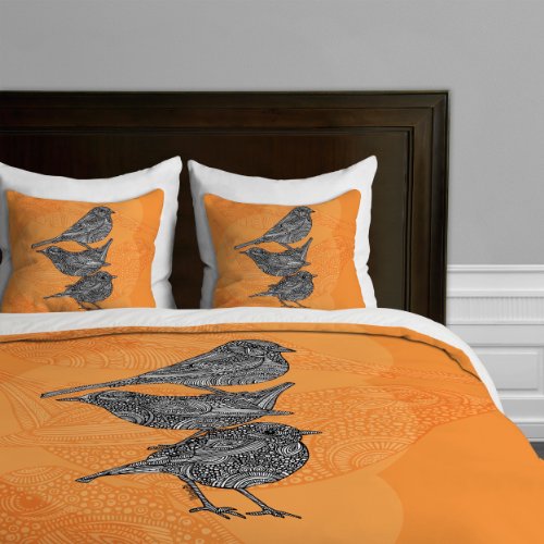 Deny Designs Valentina Ramos 3 Little Birds Duvet Cover, Queen