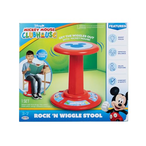 Image of JAKKS Pacific Kid's Mickey Mouse Wiggle Stool Wobble Stools for Seating - Active Learning Stool for Kids, Sitting Balance Chair, Kids Stand Up Stool, Seating Wobble Chair