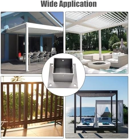 Heavy Duty Pergola Kit with Cement Post Base - Fits 2x2 to 8x8 Inch Square Columns, Includes Anchor Brackets, Screws & Fittings for Sturdy Fence Gate Support,100x100 mm/3.9x3.9 in