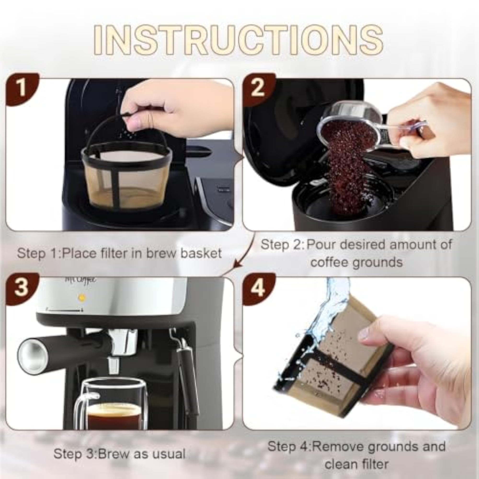 Compatible Flat Coffee Filter Basket for Coffee Maker