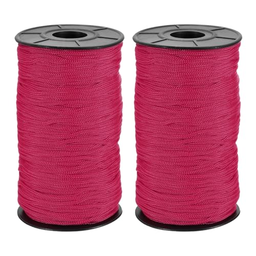 Cuerda de macramé trenzada de 3 mm color rojo rosa con dos rollos de 131 yardas 2