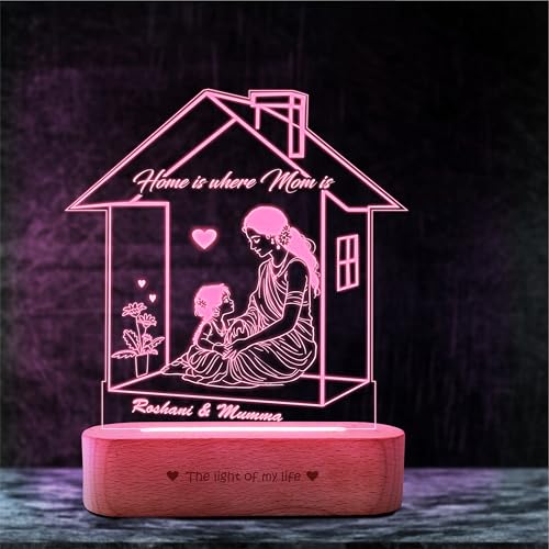 Image of ZOCI VOCI Mothers Day Gifts - Customised Gift for Mom - Personalized Engraved Lamps, Unique & Creative Gifting Ideas for Mummy. (RGB Smooth - (No Remote))