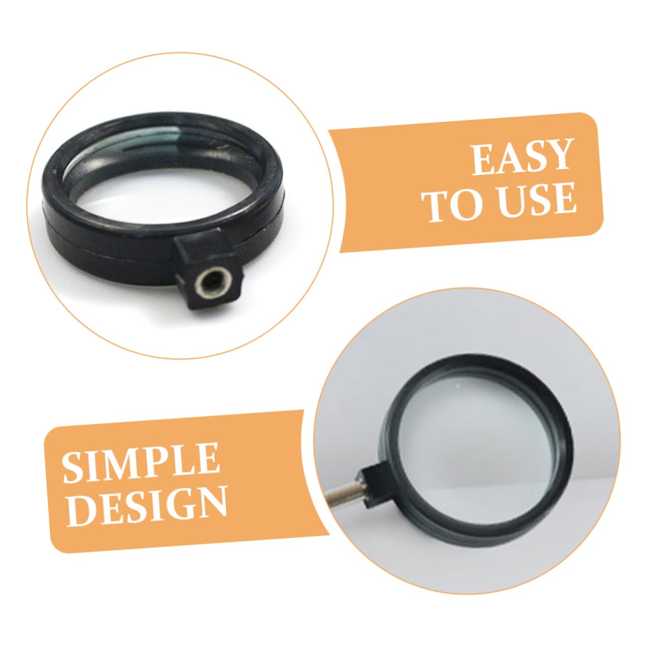 VILLFUL 1 Set Physical Optical Experiment Glass Plastic Handheld Optical Lens Magnifying Mirror Convex Lens and Concave Lens Metal Rod