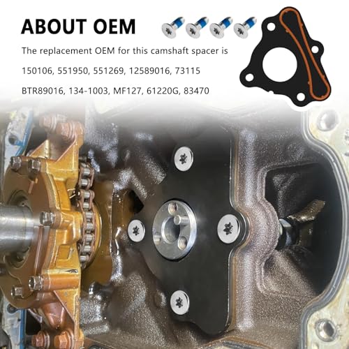 Image of LS Cam Retainer Plate Gasket with Cone Bolts Replacement OEM# 150106 551269,LS Parts Compatible with Chevrolet 2015-2020 Suburban /Buick 2008 Allure,Professional Camshaft Car Accessories