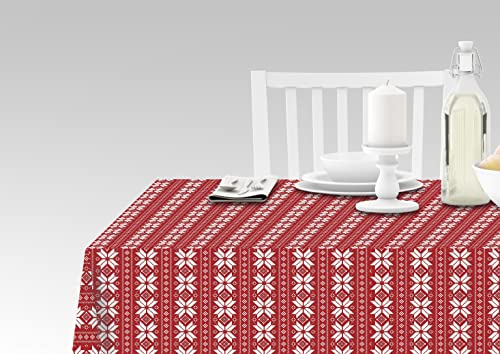 Tovaglia da cucina con stampa digitale 100% Made in Italy antiscivolo per sala da pranzo lavabile e antimacchia Modello Natale - RioNegro cm 140x180