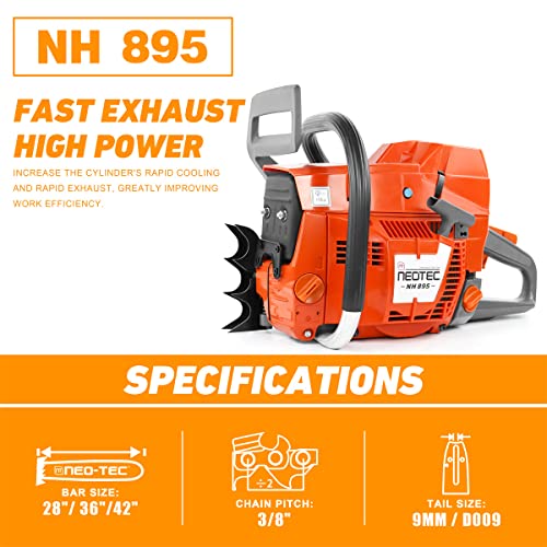 Neo-Tec Nh895 28 Inch Gas Chainsaw,94 Cc Gasoline Chain Saw Power Head,All Parts Compatible With Husqvarna 394 395 394Xp 395Xp #TOP1