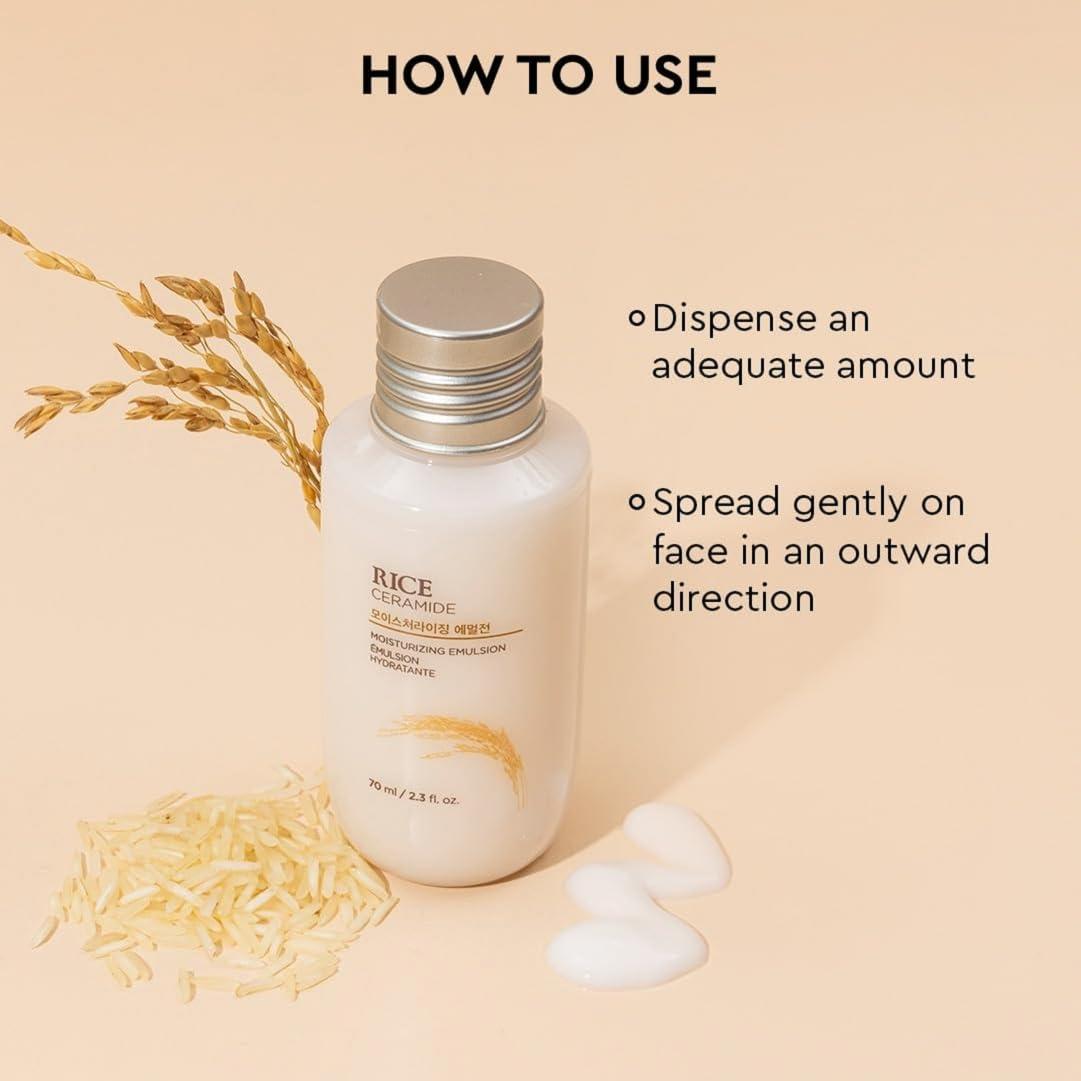 The Face Shop Rice & Ceramide Face Cream 70ml | Barrier Repair Moisturizer for Dry Skin, Intense Hydration & Strengthening | 12Hr Moisture Lock | Korean Skincare 4