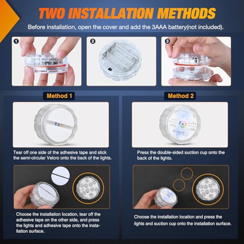 Image of Nilight Marine Boat Light 4 PCS 10LED RGB Wireless Cabin Ambiance Multi Color Exterior Deck Lights Remote Control Submersible for Pontoon Sailboat Yacht Skeeter Fishing Bass Boats