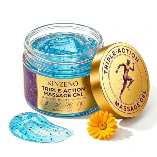 Kinzeno Triple Action Massage Gel with Arnica Msm & Boswellia Fast-Absorbing Non-Greasy Body Gel for Daily Massage