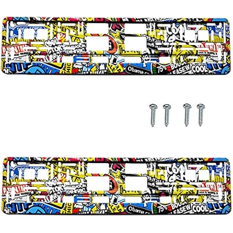 PAIR (2PCS) STICKERS Car Registration License Number Plate Surround Holder Frame Surround Cover
