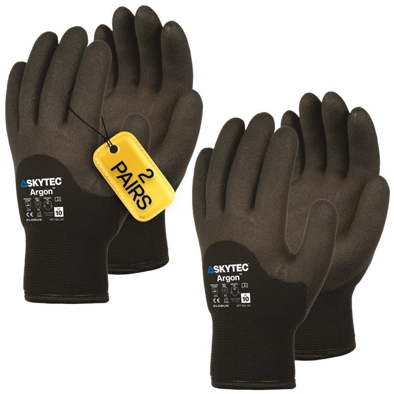 Skytec Thermal Gloves - 2 Pairs Heavy-Duty Winter Work Gloves for Men & Women - Lightweight, Argon-Insulated, Cold & Water-Resistant Safety Gloves for Secure Grip - Medium — image 1