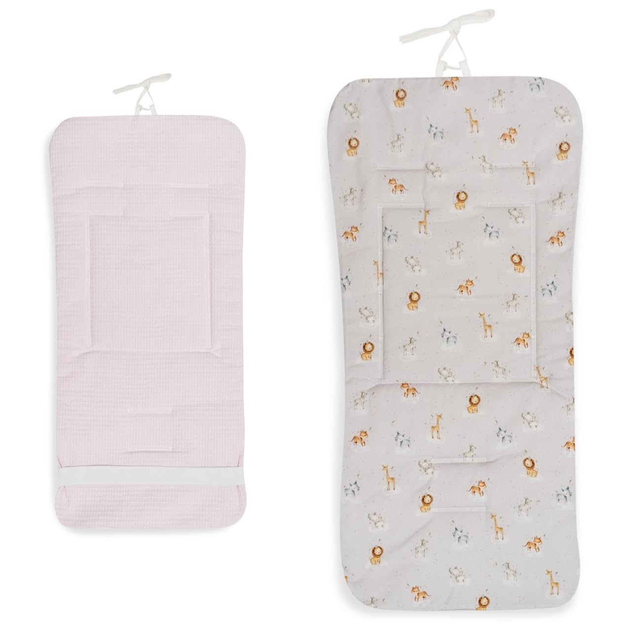 Danielstore Colchoneta Silla Paseo Universal | 80x39cm, 100% algodón | Reversible, transpirable, adaptable, fácil de colocar | Comodidad y protección para bebé (Flores rosa) — view 10