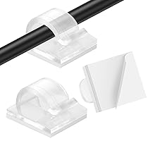 AiQInu 80 Pezzi Clip per Cavi, Fermacavi Adesivi Cable Organizer Scrivania, Trasparente Clip Ferma Cavi Fermacavo Fili Management per Luce Fata