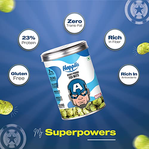 Image of Happilo Marvel Captain America Edition Perky Pudina Fox Nut 30g, 7% Protein, Healthy Snack Rich in Fiber, Zero Cholesterol