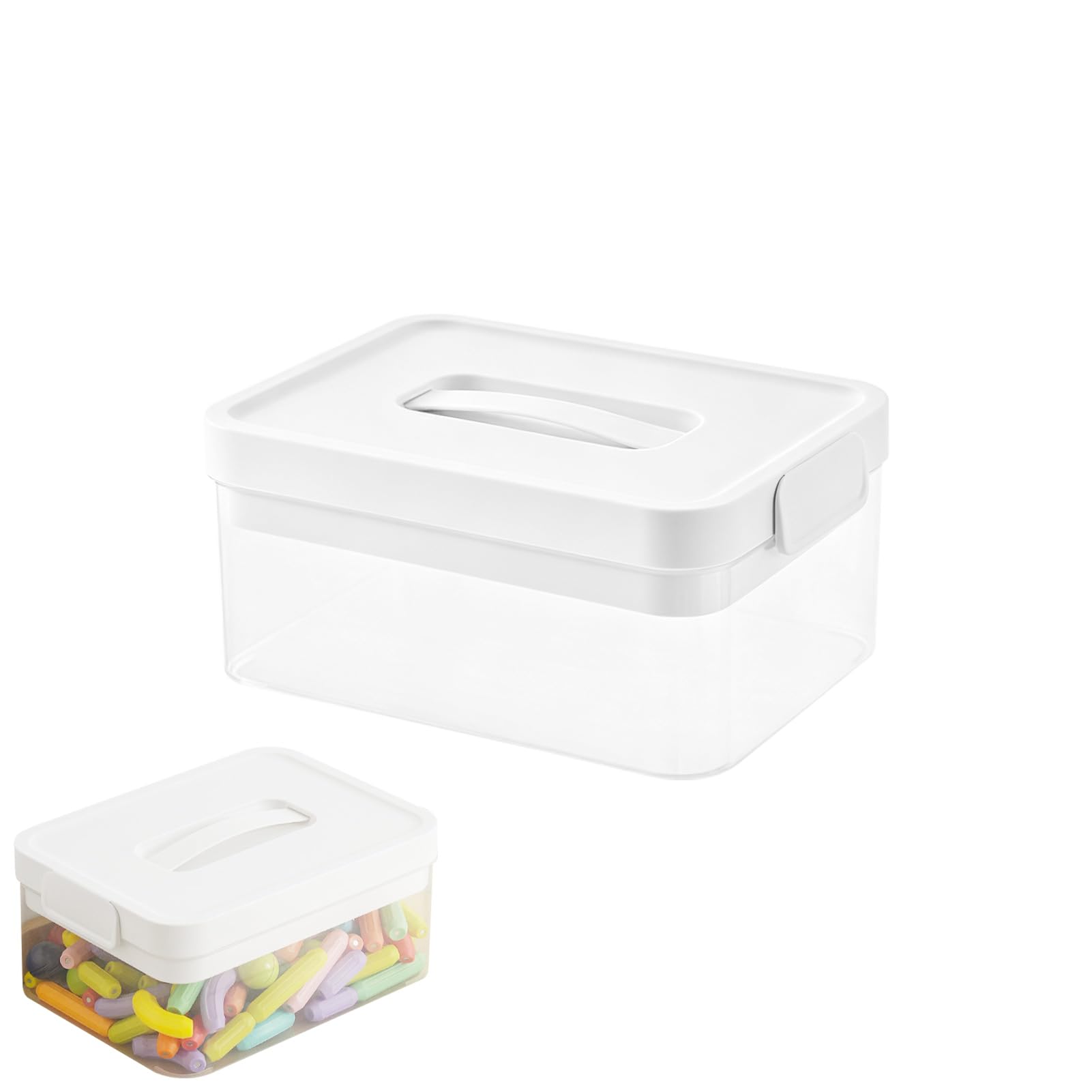Aufbewahrungsbox mit Deckel, 7.5L Spielzeug Organizer Kunststoffboxen, Kunststoffbehälter mit Verschlussclips, Boxen Aufbewahrung für Basteln Kunst Playdoh Werkzeug Spielzeug Kleidung Küche (A,2pcs)