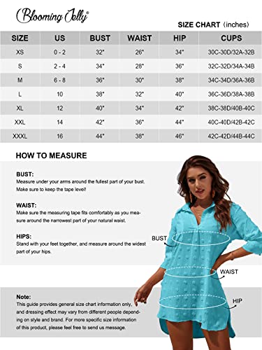 Image of Blooming Jelly Womens Swimsuit Coverups White Chiffon Bikini Swimwear Beach Cover Up Dress Shirt