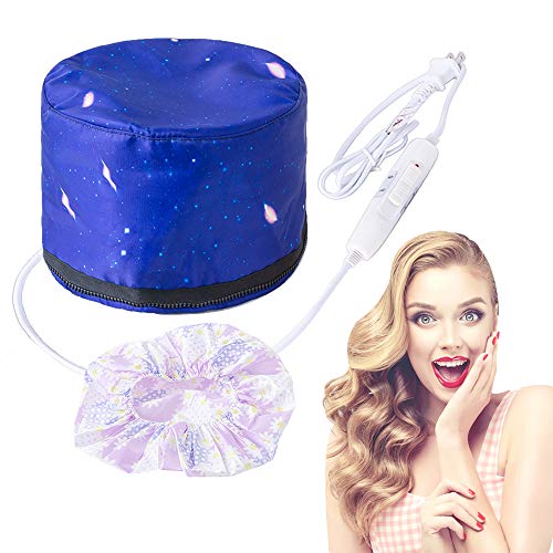 Hair Care Cap, 110V Hair Heat Treatment Cap, Deep Conditioning Heat Cap, Thermal Treatment Caps for Hair Spa, Beauty Steamer Nourishing Hat for Family Personal Careï¼ˆPurpleï¼‰