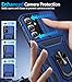 BaHaHoues for Samsung Galaxy A15 5G Case with Screen Protector & Slide Camera Lens Cover,Built-in 360°Rotate Magnetic Ring Stand Shockproof Protective Phone Case for Samsung A15 5G Case (Blue)