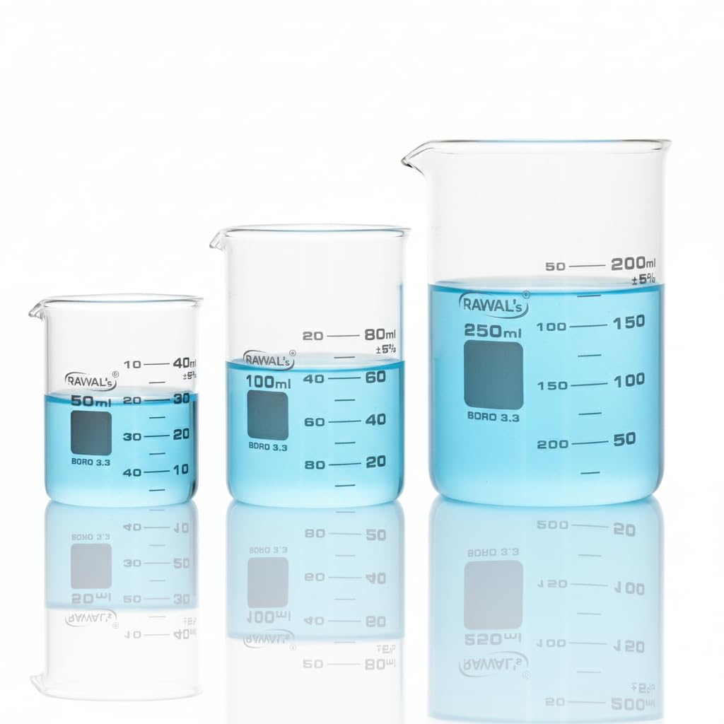 RAWAL'S Calibrated Borosilicate Glass Beaker 3.3, Beaker for Lab (50ml, 100ml, 250ml)-picture-26