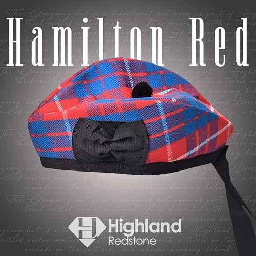 Image of Glengarry Cap-Traditional Scottish Hat, Acrylic Wool Tartan Glengarry hat, Kilts /Bagpipes Accessories