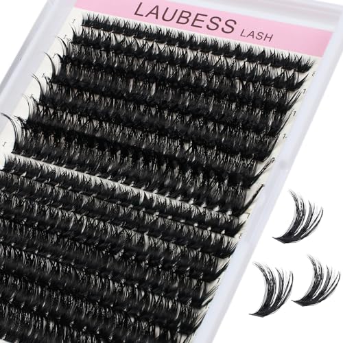 Image of Eyelash Clusters LAUBESS Lash Clusters Individual Lashes Cluster Eyelash Extensions DIY at Home Waterproof Cluster Lashes (60D /80D-0.07D-8-18)