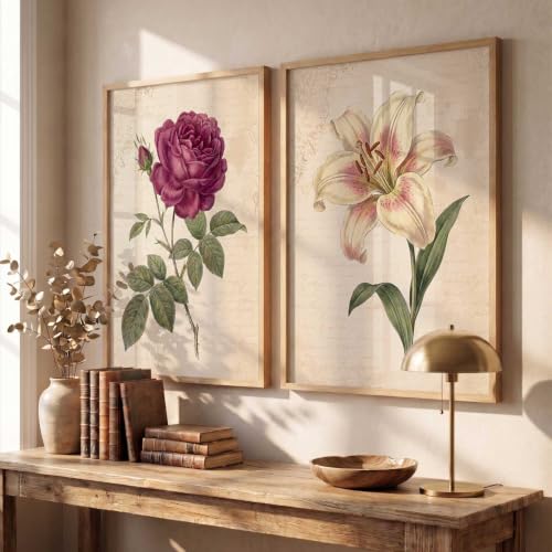 Image of YANVEER Botanical Wall Art Painting | Wall Frames For Home Decor Office Living Room | Poster With Frame Wall Decoration Painting | Premium Art Framed Wall Painting For Home Decor | Set of 2 (10X13 inch)