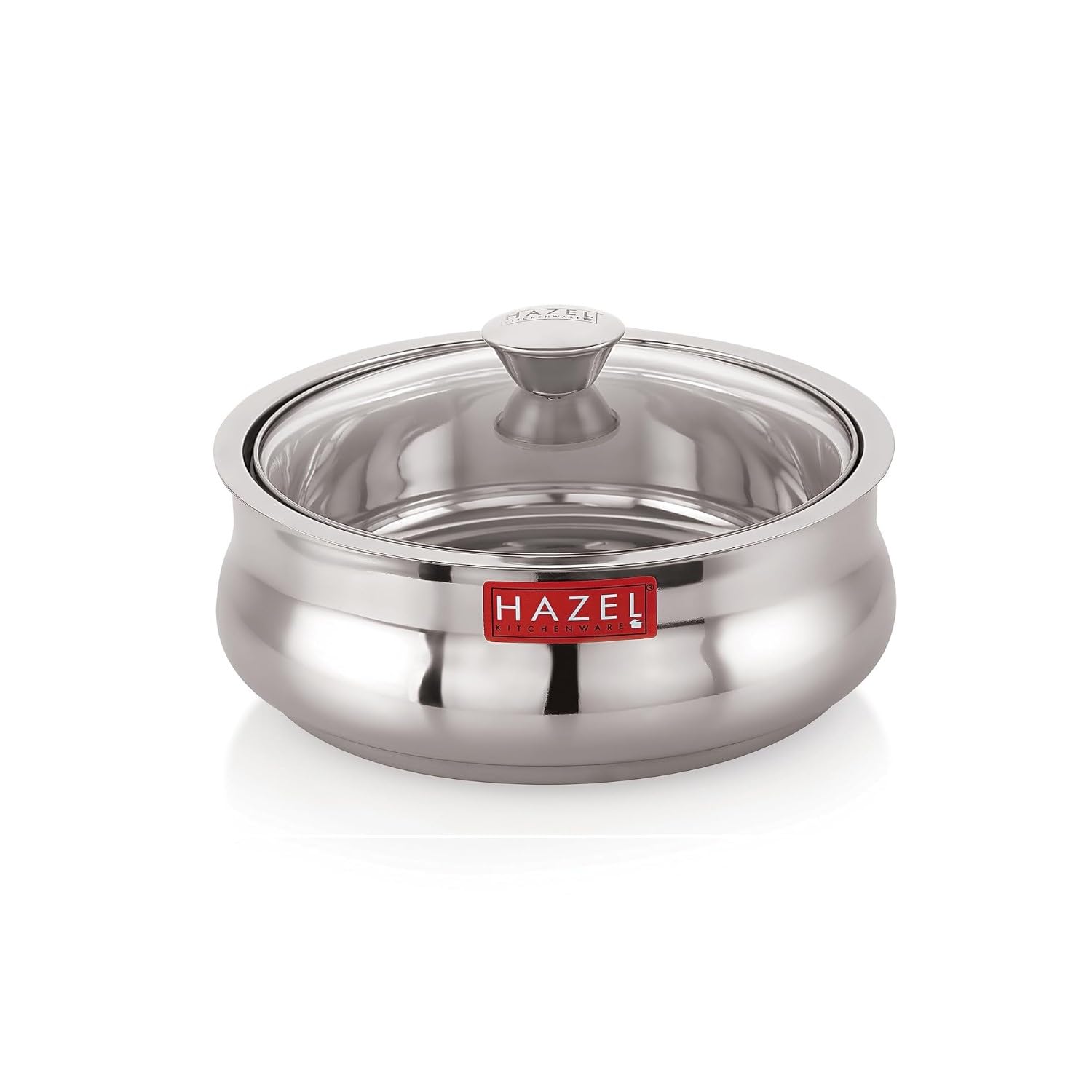 HAZEL Stainless Steel Casserole for Roti with Glass Lid | 2500 ml Chapati Casserole | Steel Roti Dabba for Serving | Hotcase for Food Serving | Perfect Diwali Gifts for Festive Feasts (B0C9T99KDY) Amazon Price History, Amazon Price Tracker
