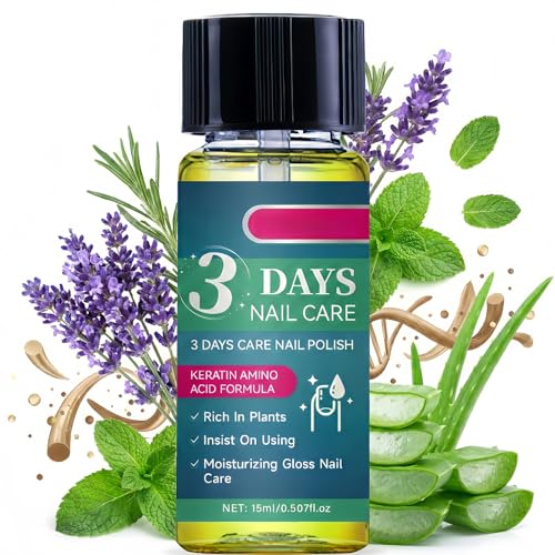 Nail Strengthening & Hydrating Oil, Clear Nail Care Polish for Dry or Weak Nails, Lightweight Daily Nail Care, Natural Gloss Finish, 15ml