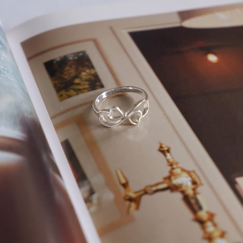 Juego De Anillos De Corazón Para Parejas, Anillos De Plata A Juego, Regalo De Aniversario Para él Y Para Ella, Amor, San Valentín, Bonito Regalo De Boda, Anillos Ajustables. - México