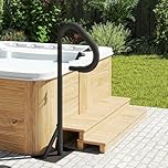 Domi Hot Tub Handrail, Aluminum Spa Hand Rail with 44”-60” Adjustable Height & 360° Swivel, Safety Side Handrails with Slide-Under Mount Base for Most Hot Tubs & Swim Spas, 600 LBS Capacity