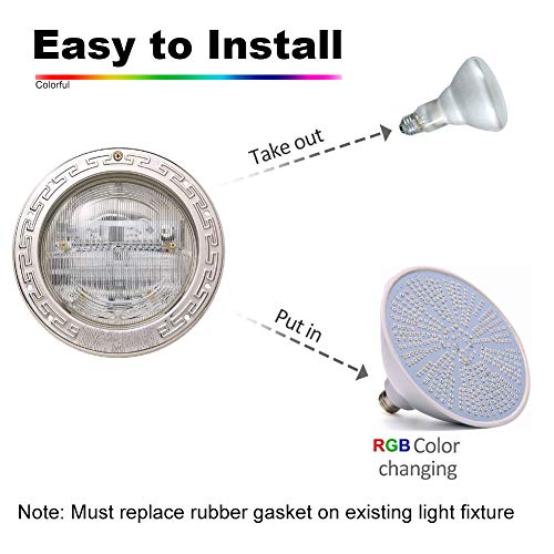 Pool Lights, 12V 40W Rgb Color Changing Underwater Led Pool Light For Inground Pool With Remote Control, E26 Replacement Bulb Fit In For Pentair And Hayward Pool Light Fixtures(Ac/Dc 12 Volt) #TOP3